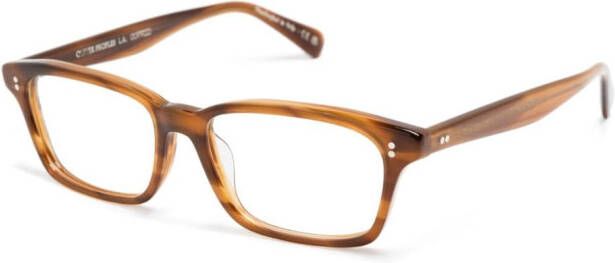 Oliver Peoples Edelson bril met rechthoekig montuur Bruin