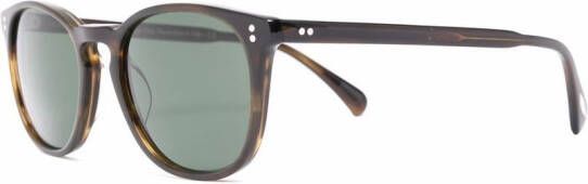 Oliver Peoples Finley Esq. zonnebril met rechthoekig montuur Bruin