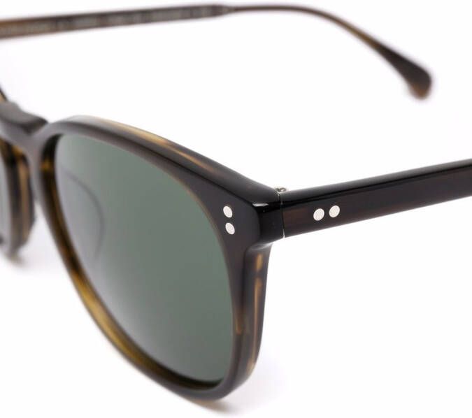 Oliver Peoples Finley Esq. zonnebril met rechthoekig montuur Bruin