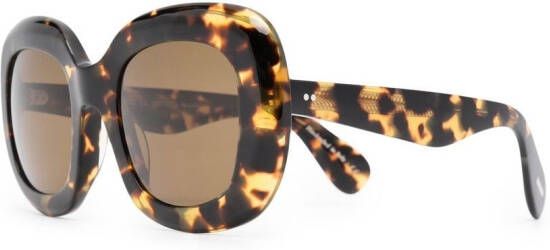 Oliver Peoples Jesson zonnebril met oversized montuur Bruin