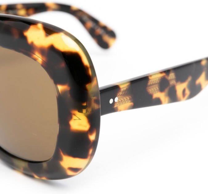 Oliver Peoples Jesson zonnebril met oversized montuur Bruin