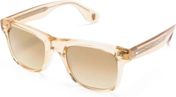 Oliver Peoples Zonnebril met vierkant montuur Geel