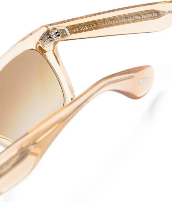 Oliver Peoples Zonnebril met vierkant montuur Geel