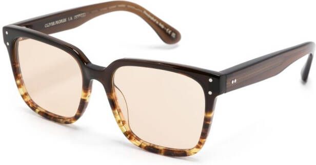 Oliver Peoples Parcell bril met vierkant montuur Bruin