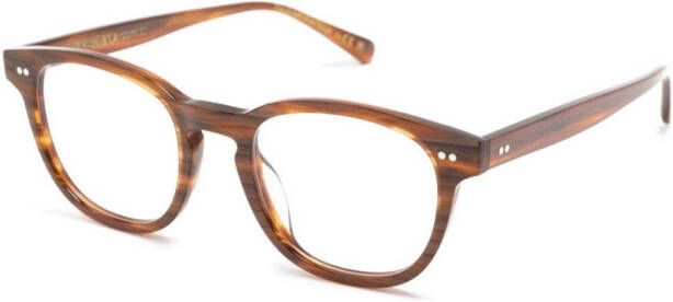 Oliver Peoples Bril met rond montuur Bruin
