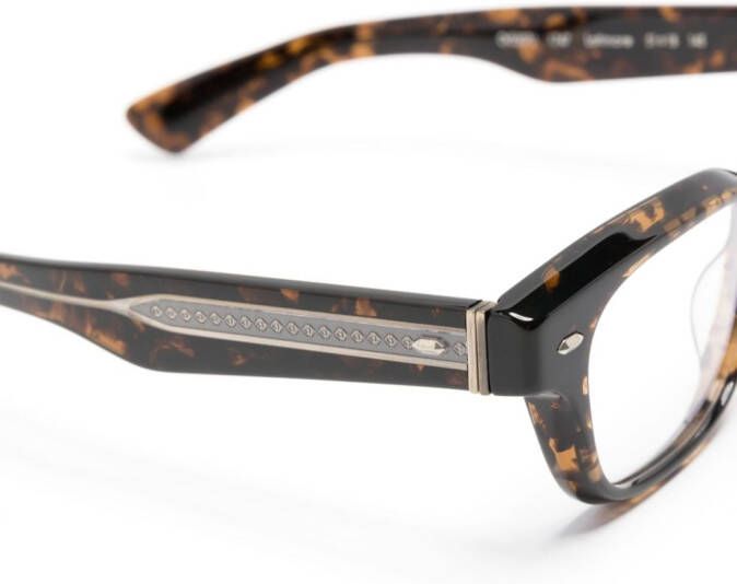 Oliver Peoples Bril met rechthoekig montuur Bruin