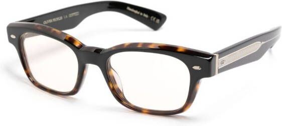 Oliver Peoples Bril met rechthoekig montuur Zwart