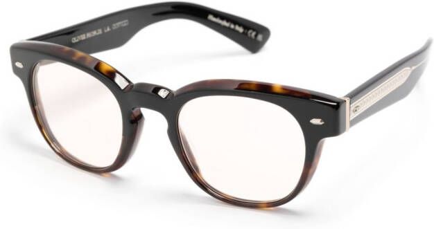Oliver Peoples Bril met rond montuur Zwart