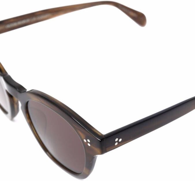Oliver Peoples Zonnebril met schildpadschild design Bruin
