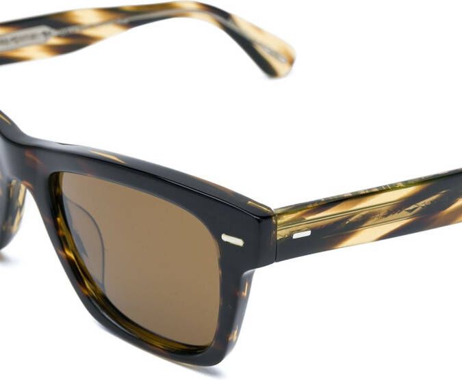 Oliver Peoples Zonnebril met vierkant montuur Bruin