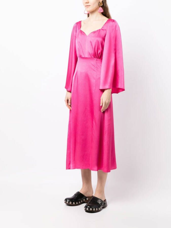 Olivia Rubin Jurk met flared mouwen Roze