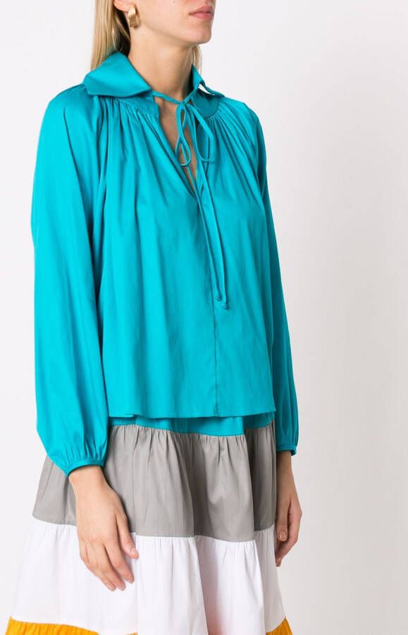 Olympiah Blouse met gesmockt detail Blauw