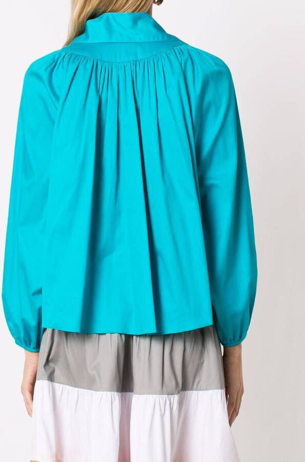 Olympiah Blouse met gesmockt detail Blauw