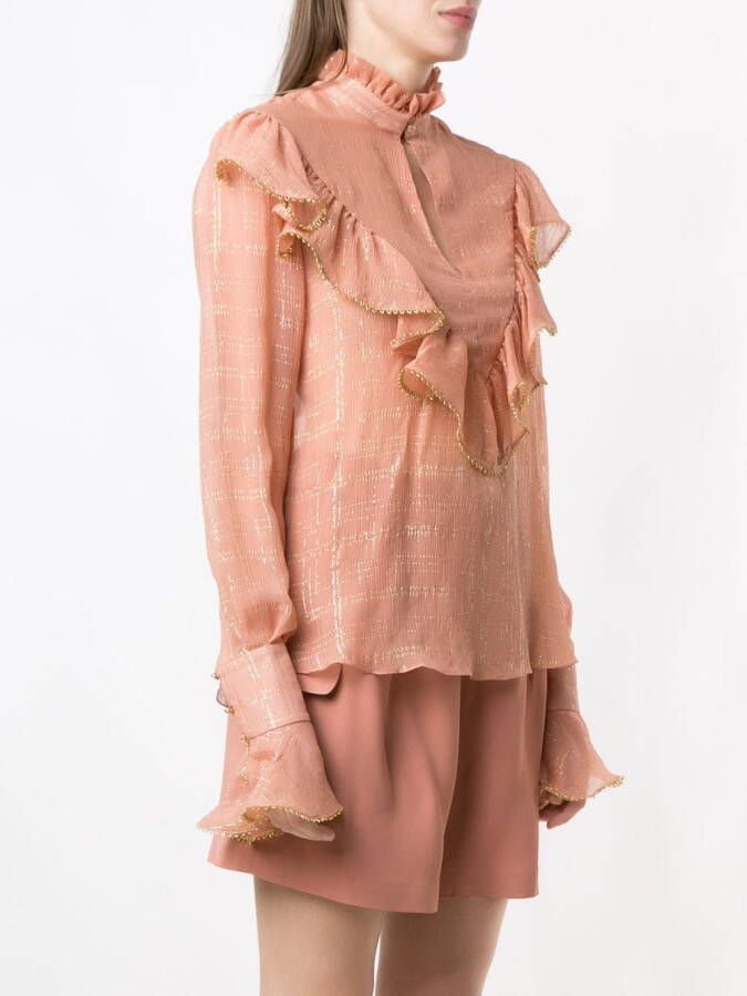 Olympiah Blouse met hoge hals Beige