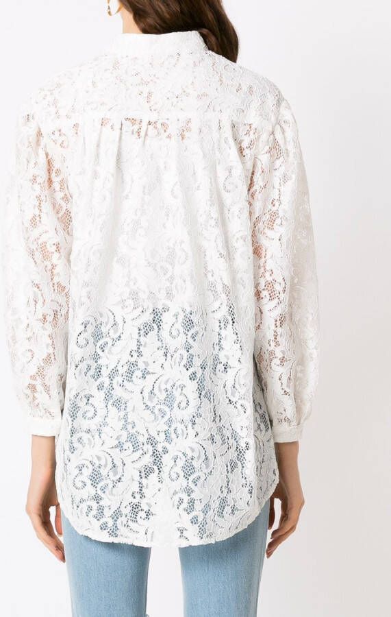 Olympiah Blouse met kant Wit