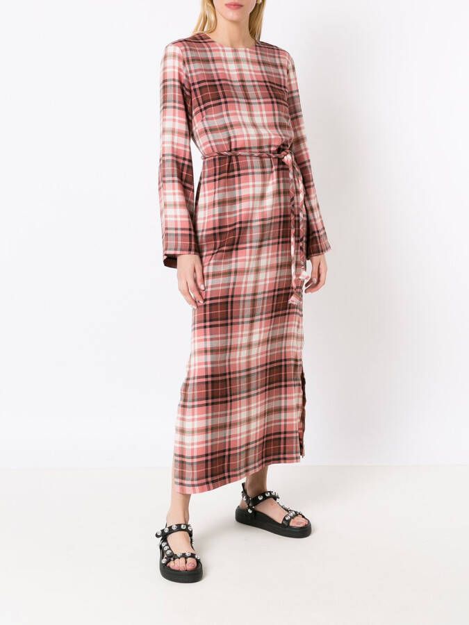 Olympiah Geruite blousejurk Rood