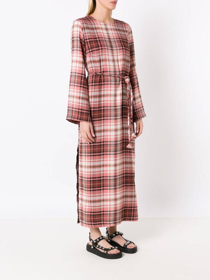 Olympiah Geruite blousejurk Rood