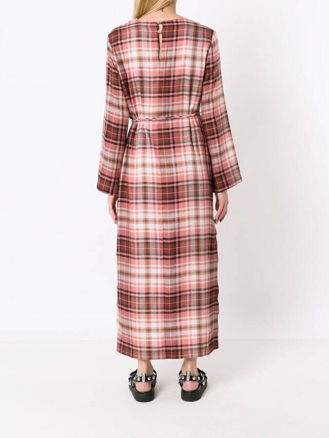 Olympiah Geruite blousejurk Rood