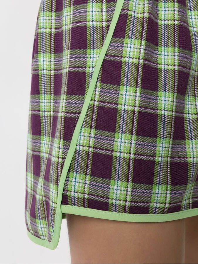 Olympiah Geruite shorts Groen