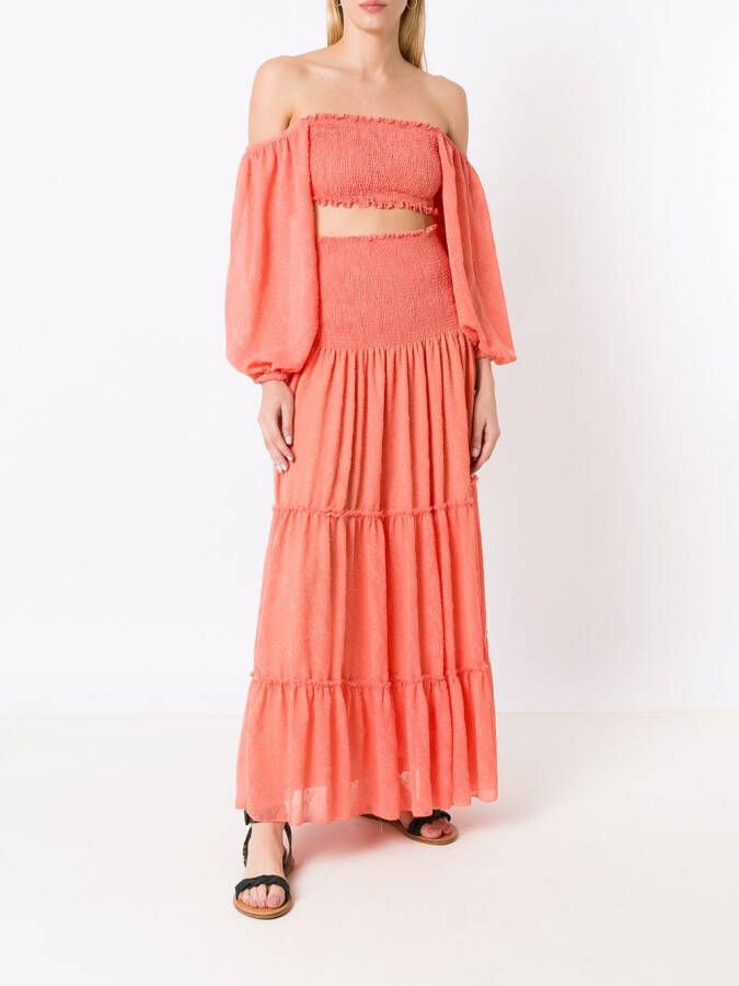 Olympiah Off-shoulder blouse Oranje