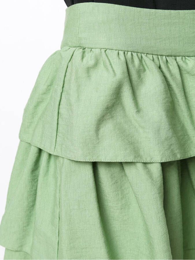 Olympiah Rok met ruches Groen