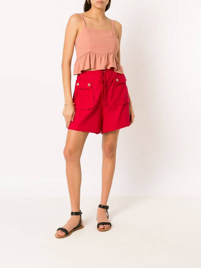 Olympiah Shorts met trekkoordtaille Rood