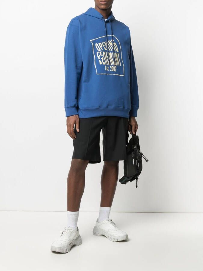 Opening Ceremony Hoodie met logo Blauw