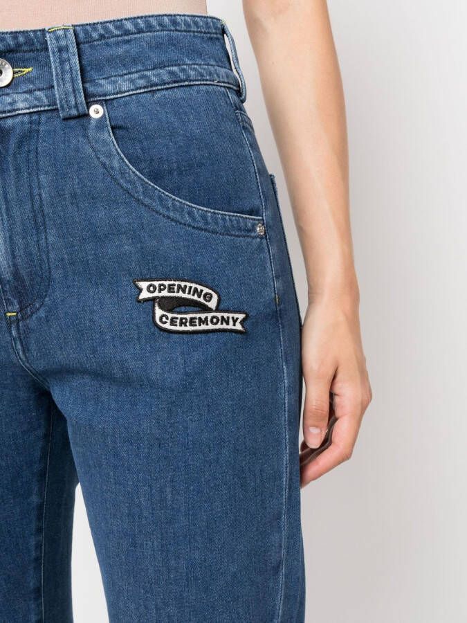 Opening Ceremony Jeans met geborduurd logo Blauw