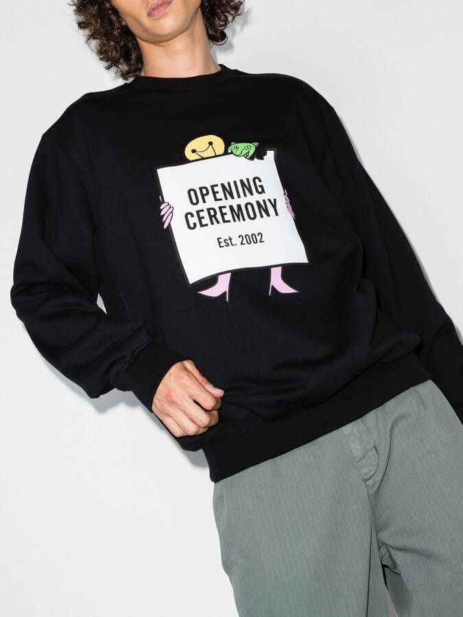 Opening Ceremony Sweater met ronde hals Zwart
