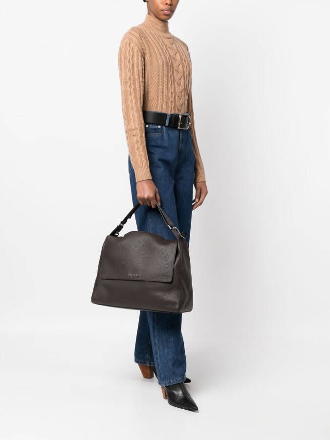 Orciani Sveva leren shopper Bruin