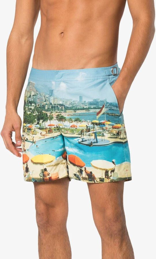 Orlebar Brown Bulldog Monte Carlo print swim shorts Blauw