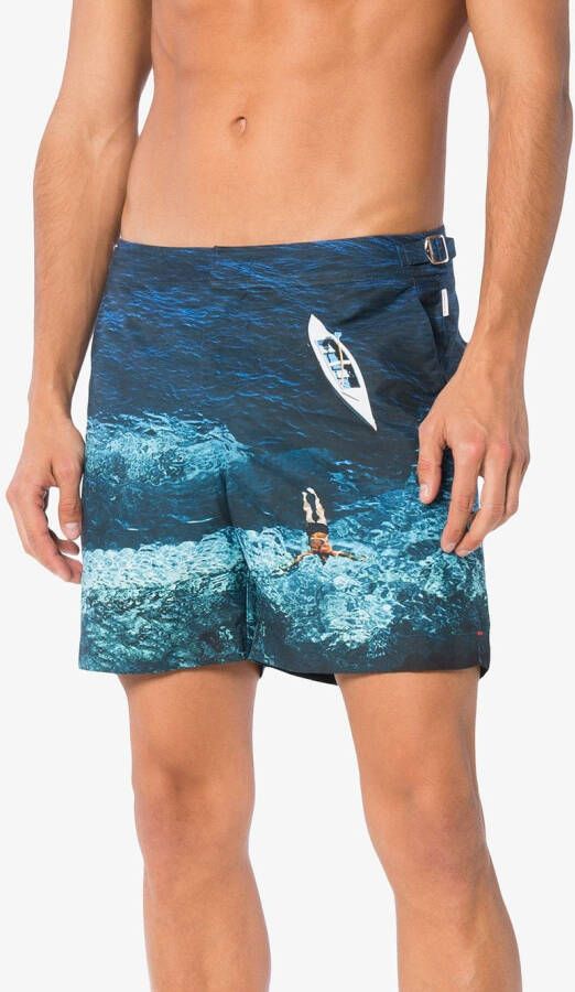 Orlebar Brown Bulldog zwembroek met print Blauw