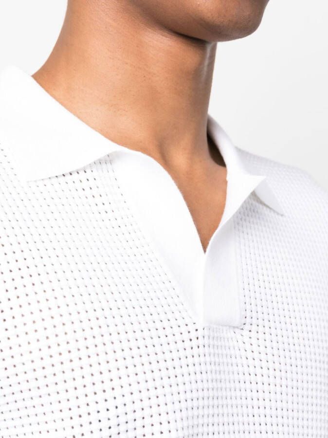 Orlebar Brown Poloshirt met perforatie Wit
