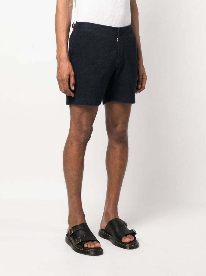 Orlebar Brown Shorts met fleece textuur Blauw