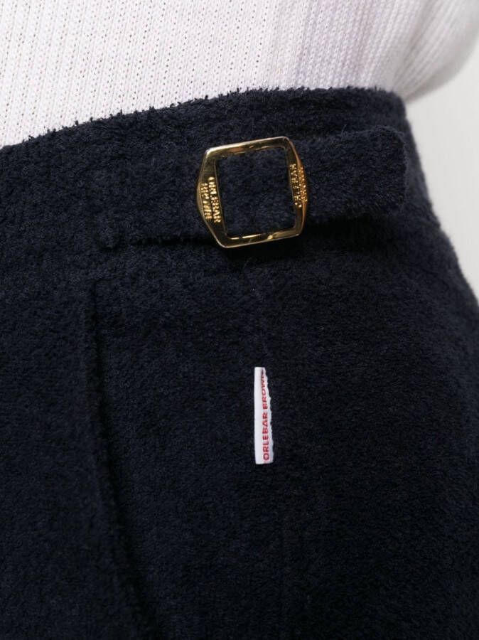 Orlebar Brown Shorts met fleece textuur Blauw