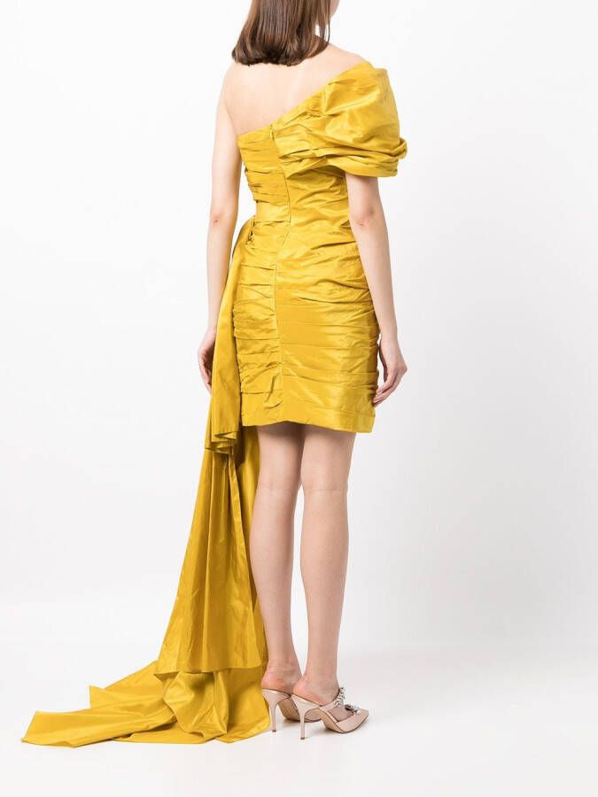 Oscar de la Renta Asymmetrische jurk Geel
