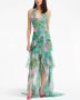 Oscar de la Renta Avondjurk met ruche Groen - Thumbnail 3