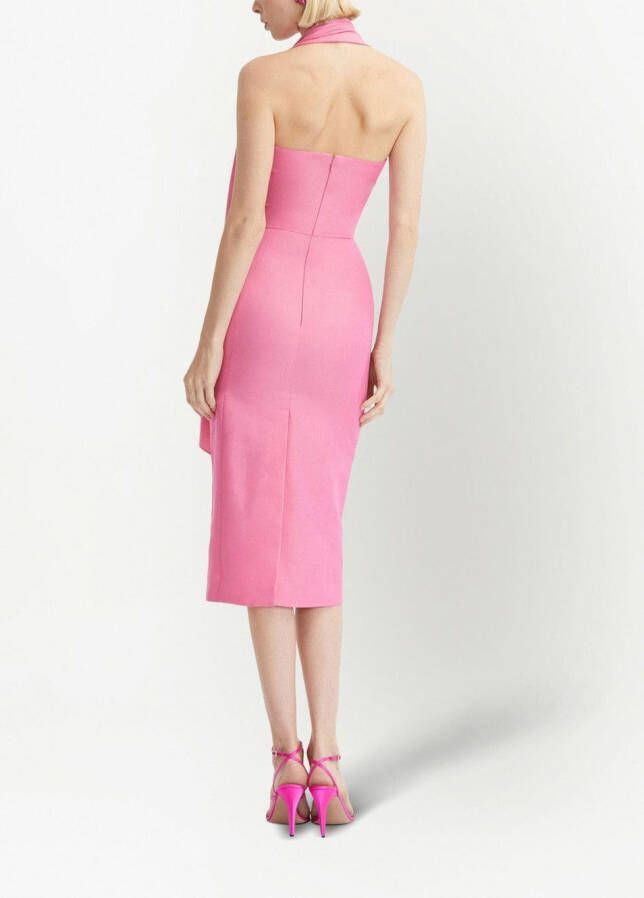 Oscar de la Renta Midi-jurk met gedrapeerd detail Roze