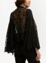 Oscar de la Renta Blouse met bloemenkant Zwart - Thumbnail 4