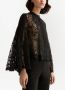 Oscar de la Renta Blouse met bloemenkant Zwart - Thumbnail 5