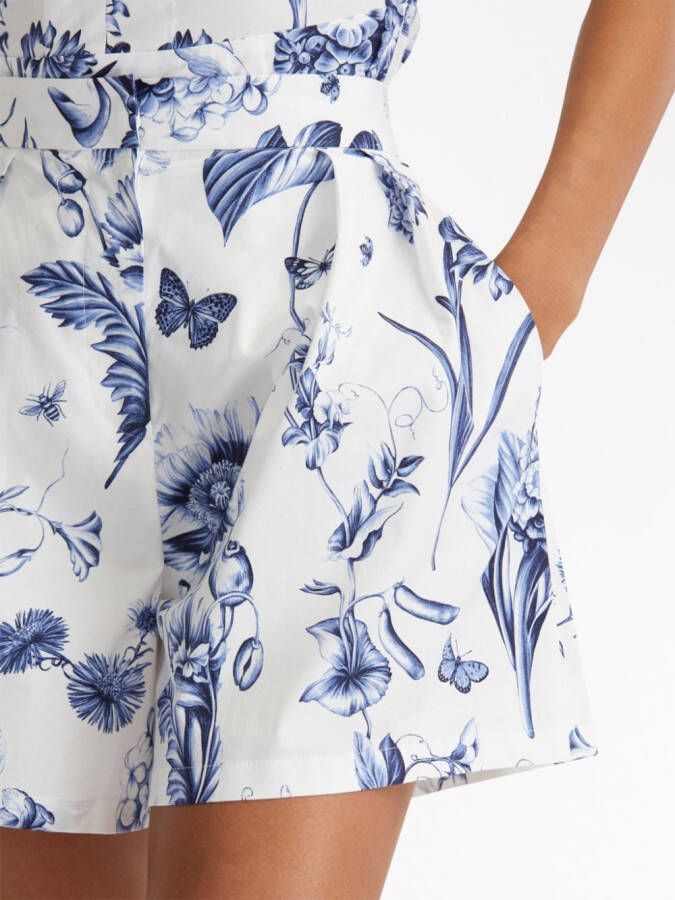 Oscar de la Renta Shorts met bloemenprint Blauw