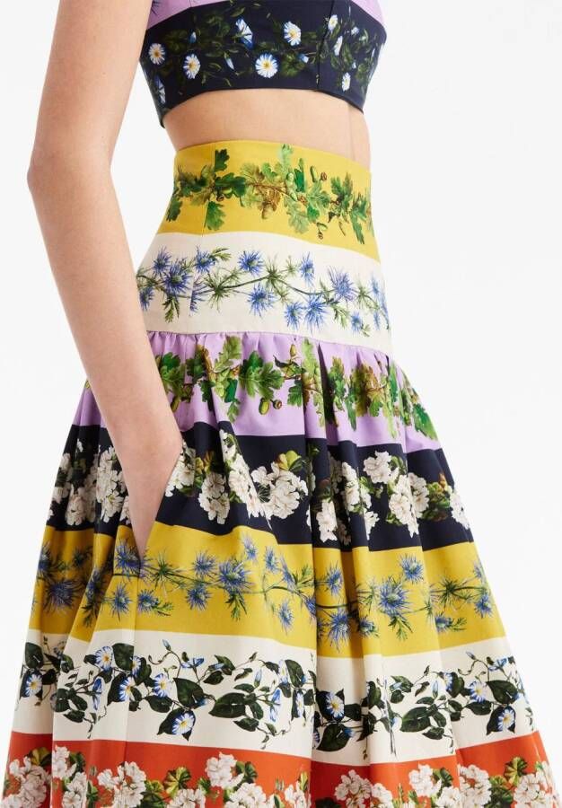 Oscar de la Renta Rok met botanische print Veelkleurig