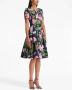 Oscar de la Renta Midi-jurk met abstracte print Blauw - Thumbnail 3