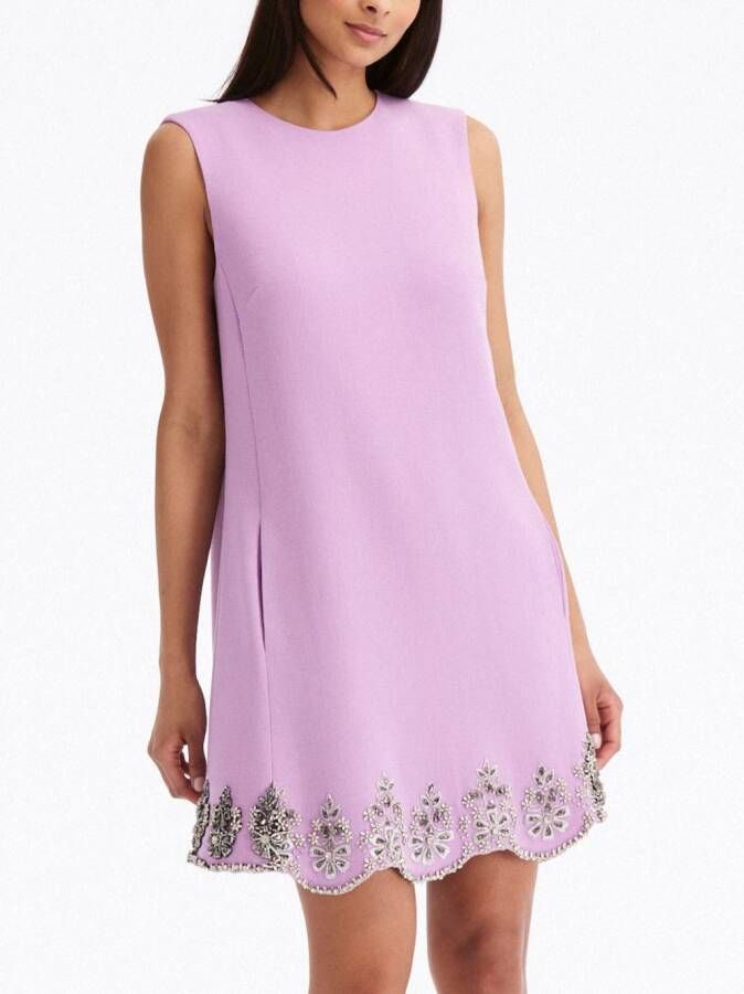 Oscar de la Renta Shiftjurk met borduurwerk Roze