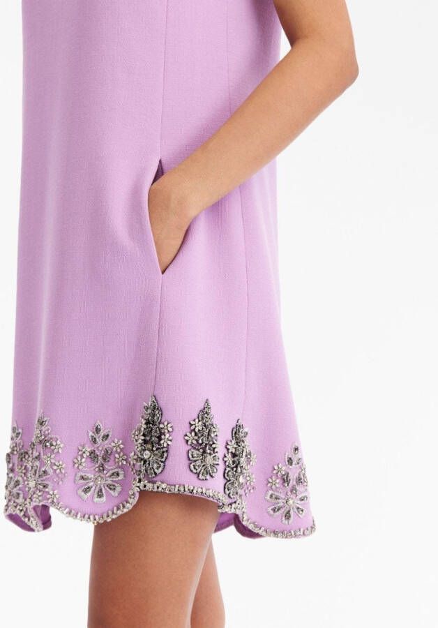 Oscar de la Renta Shiftjurk met borduurwerk Roze