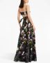 Oscar de la Renta Maxi-jurk met bloemenprint Zwart - Thumbnail 3