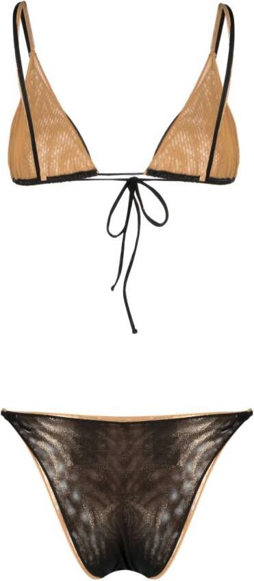Oséree double-layer triangle bikini set Zwart