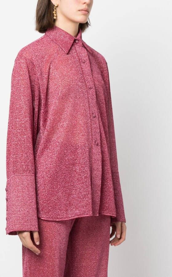 Oséree Lurex blouse Rood