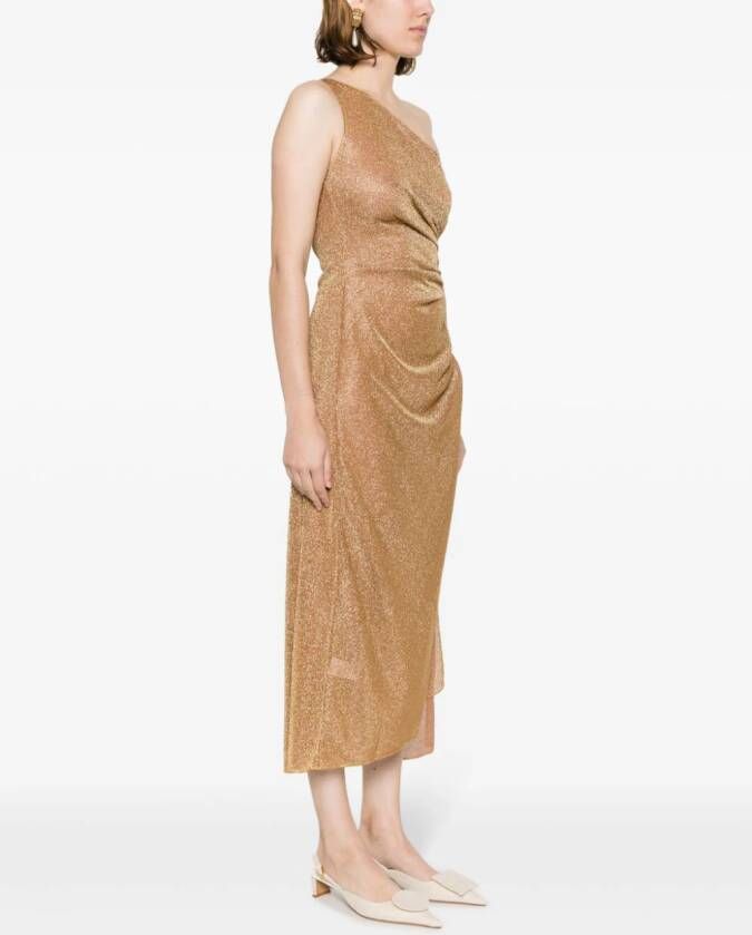 Oséree Midi-jurk met geknoopt detail Goud