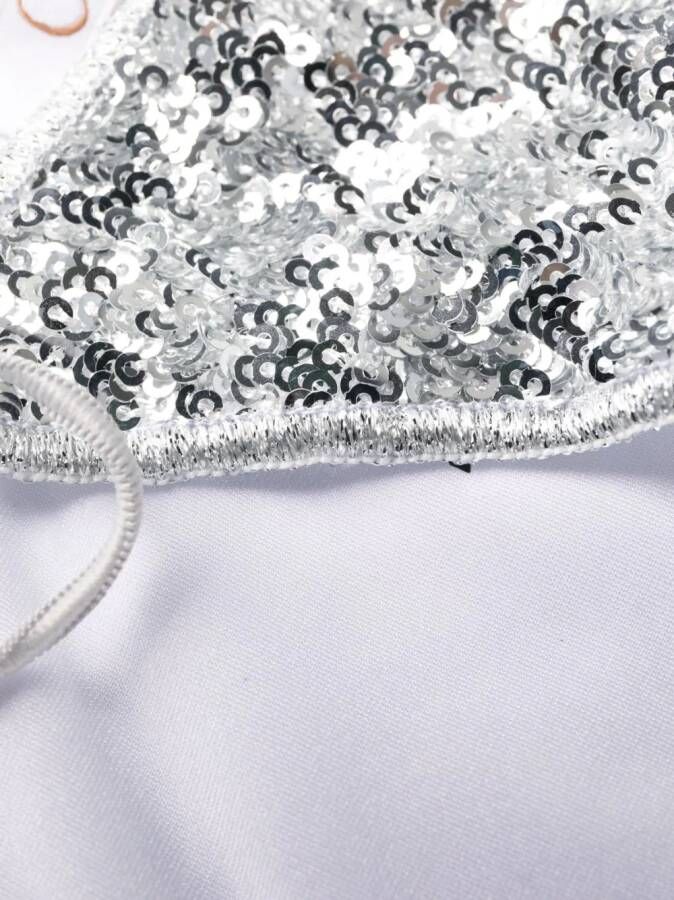 Oséree sequin-embellished triangle bikini set Zilver